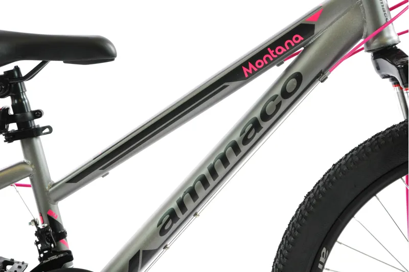 Ammaco Montana 24 Inch Wheel Kids Mountain Bike Grey-1